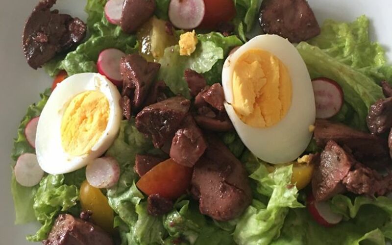 Recette Salade aux foies de volaille pas chère et rapide > Cuisine Étudiant